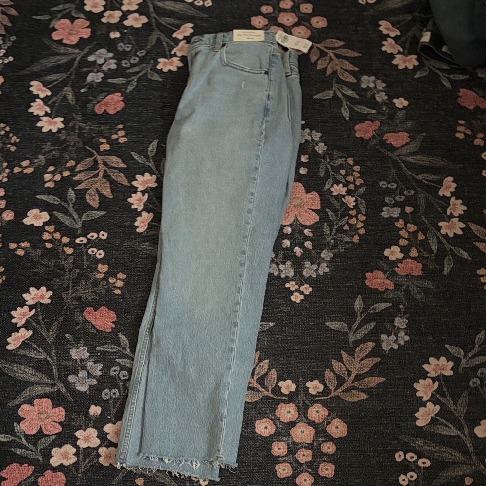 Abercrombie & Fitch Women's Straight Leg Jeans in Light Blue